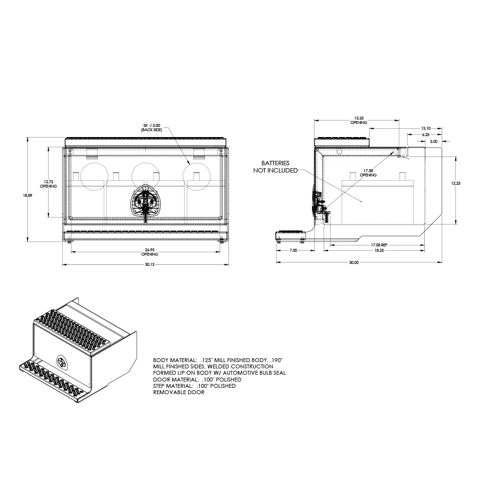 31" Aluminum Battery Box - Image 4