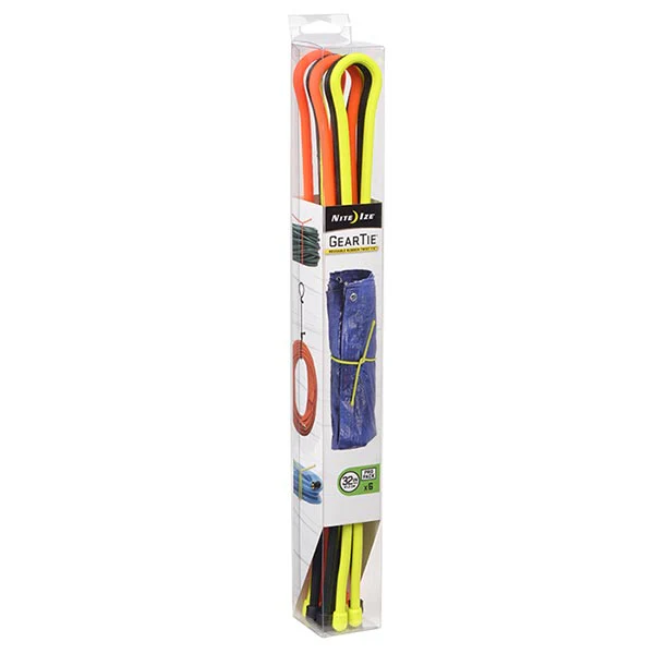 32" GearTie ProPack Reusable Rubber Twist Ties 6PK