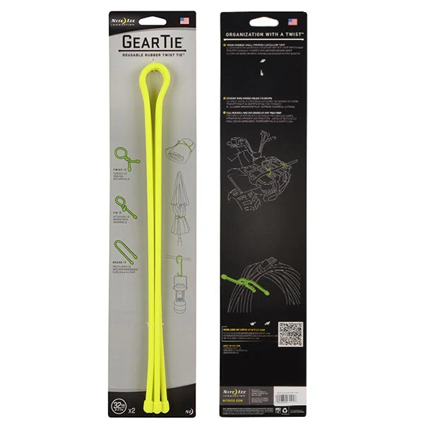 32" Neon Yellow Gear Tie Reusable Rubber Twist Tie
