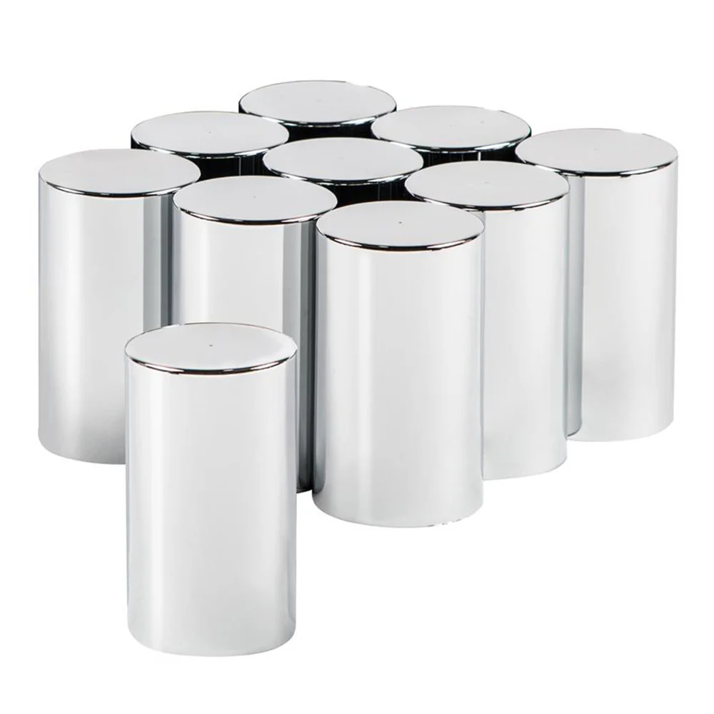 33mm 3-1/2" Chrome Plastic Flat Top Nut Cover - Thread On 10PK