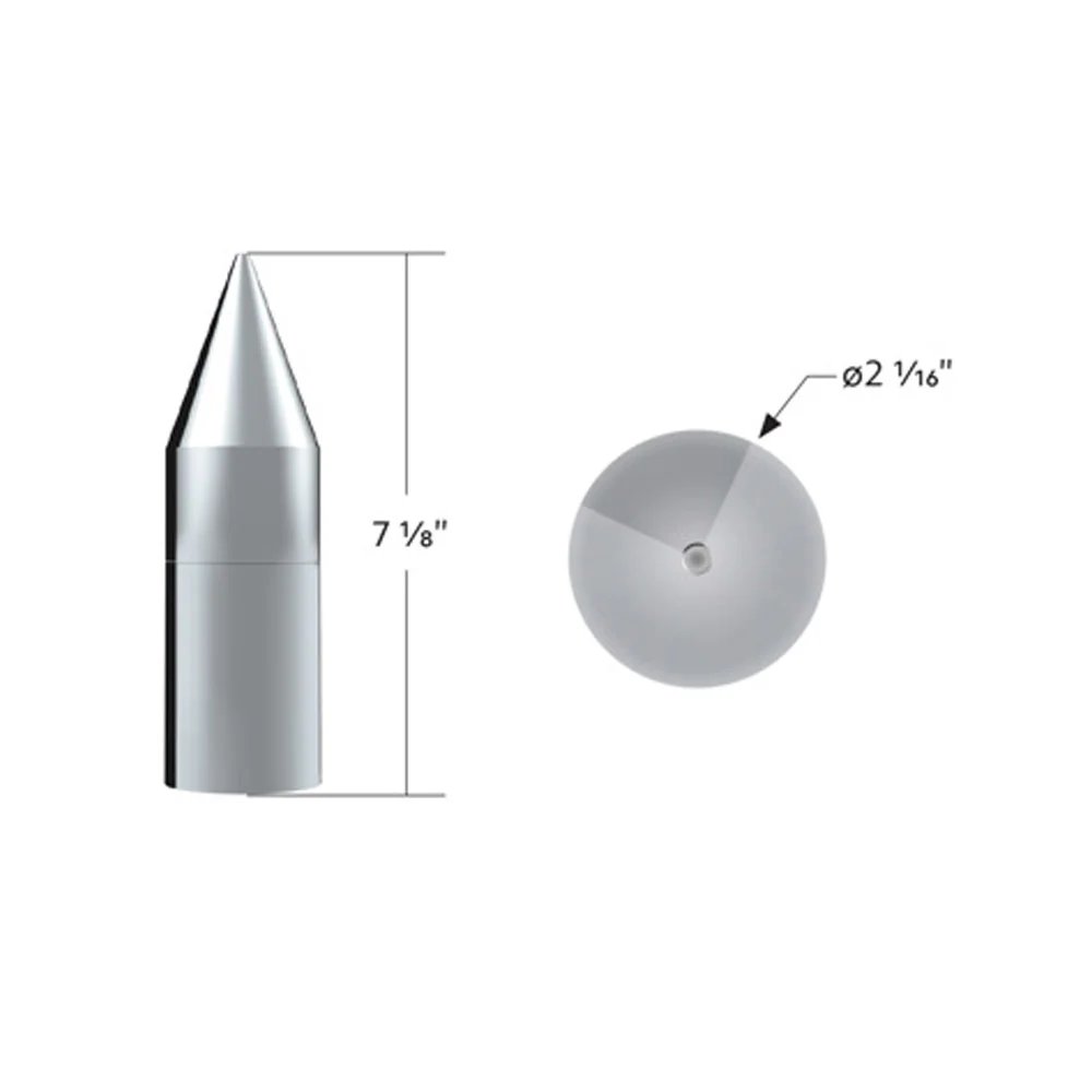 33MM 7-1/8" Chrome Plated Tall Spike Nut Covers - Thread On - Image 2