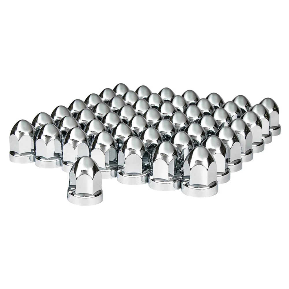 33mm Chrome Plastic Bullet Nut Cover - Push On 60PK