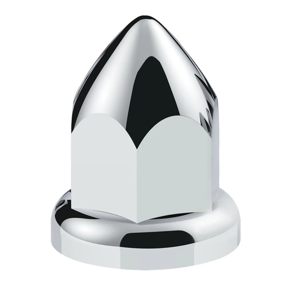 33mm Chrome Plastic Bullet Nut Covers with Flange - Push On 60PK - Image 2