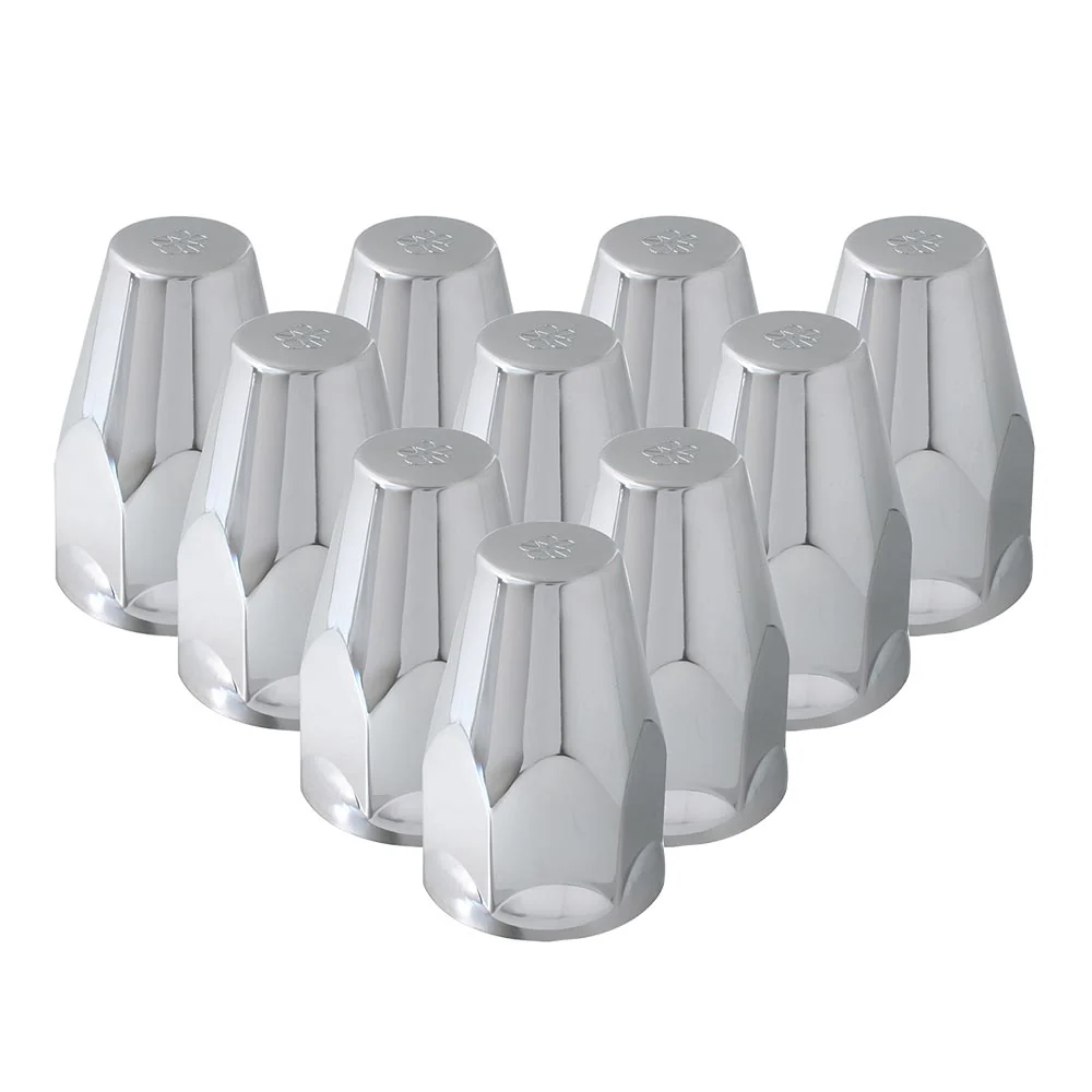 33mm Chrome Plastic Nut Covers - Thread On 10PK