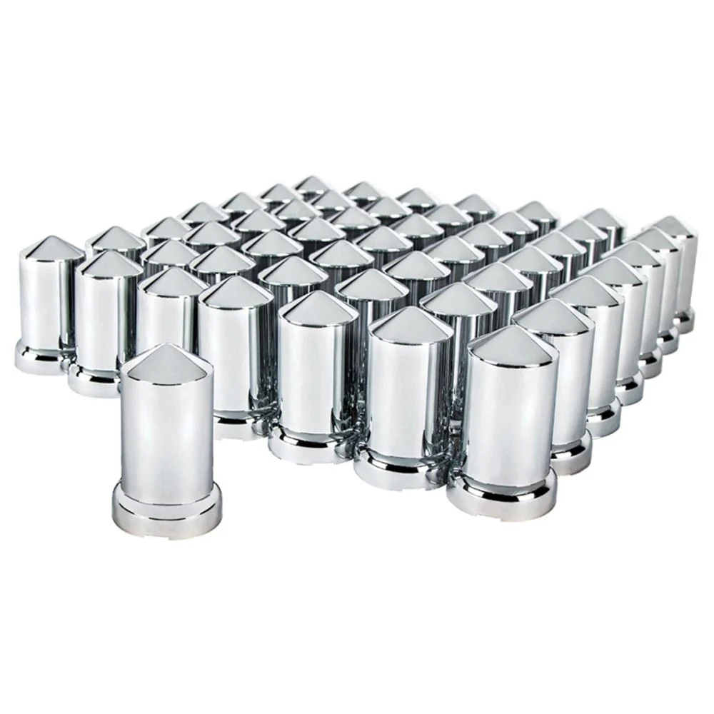 33mm Chrome Plastic Pointed Nut Cover - Push On 60PK