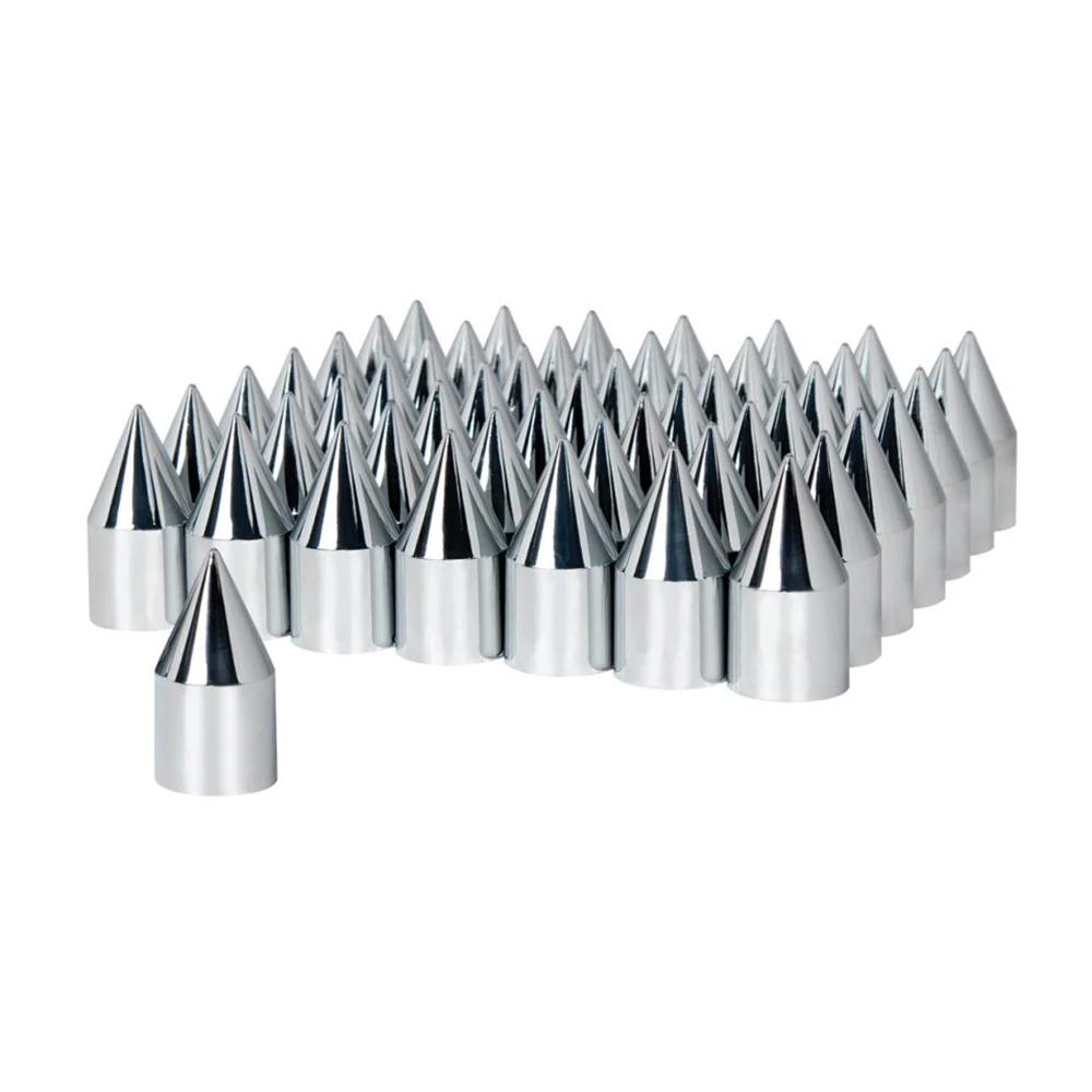 33mm Chrome Plastic Spike Nut Cover - Push On 60PK