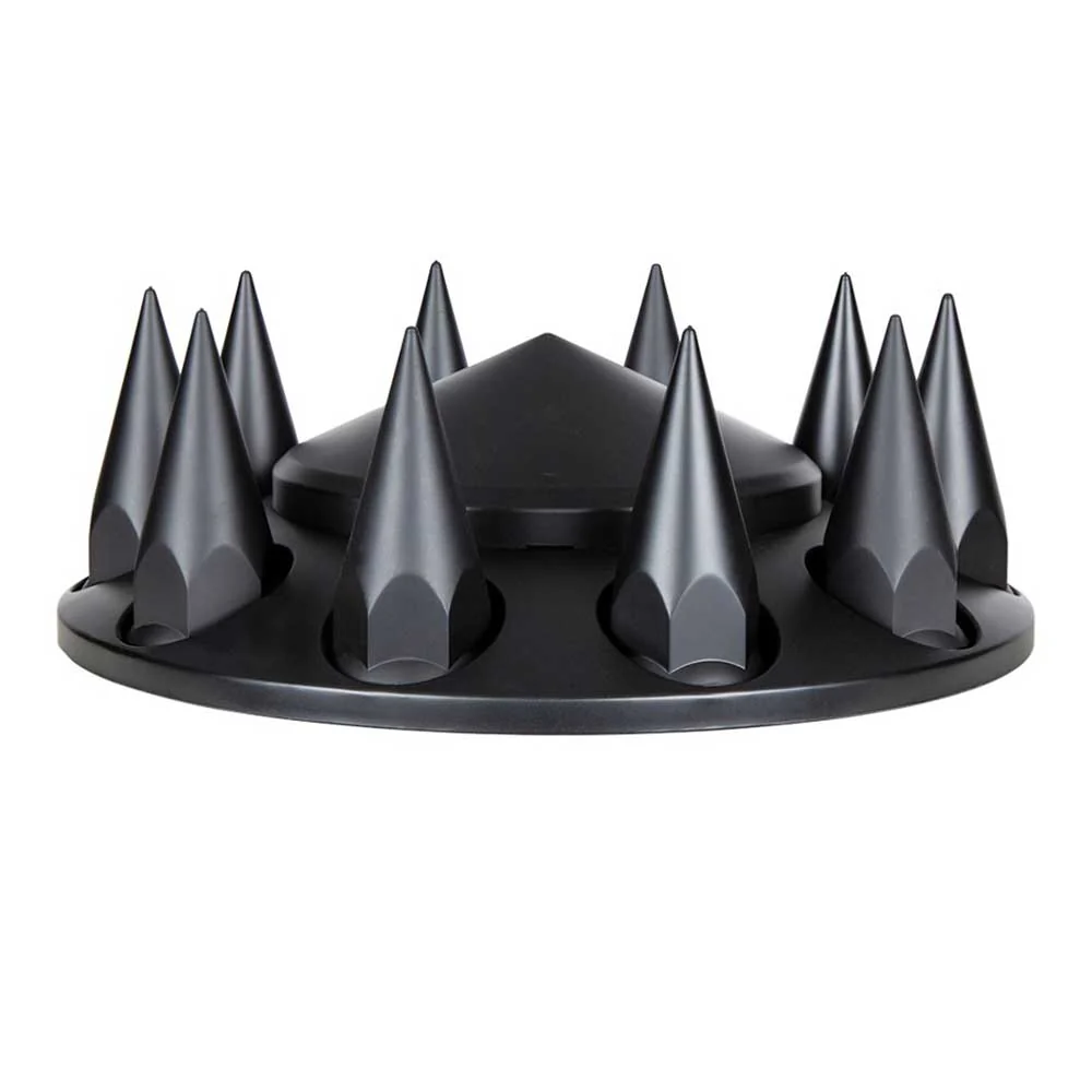 33mm Front Pointed Black Matte Axle Cover with Push On Nut Covers - Image 2