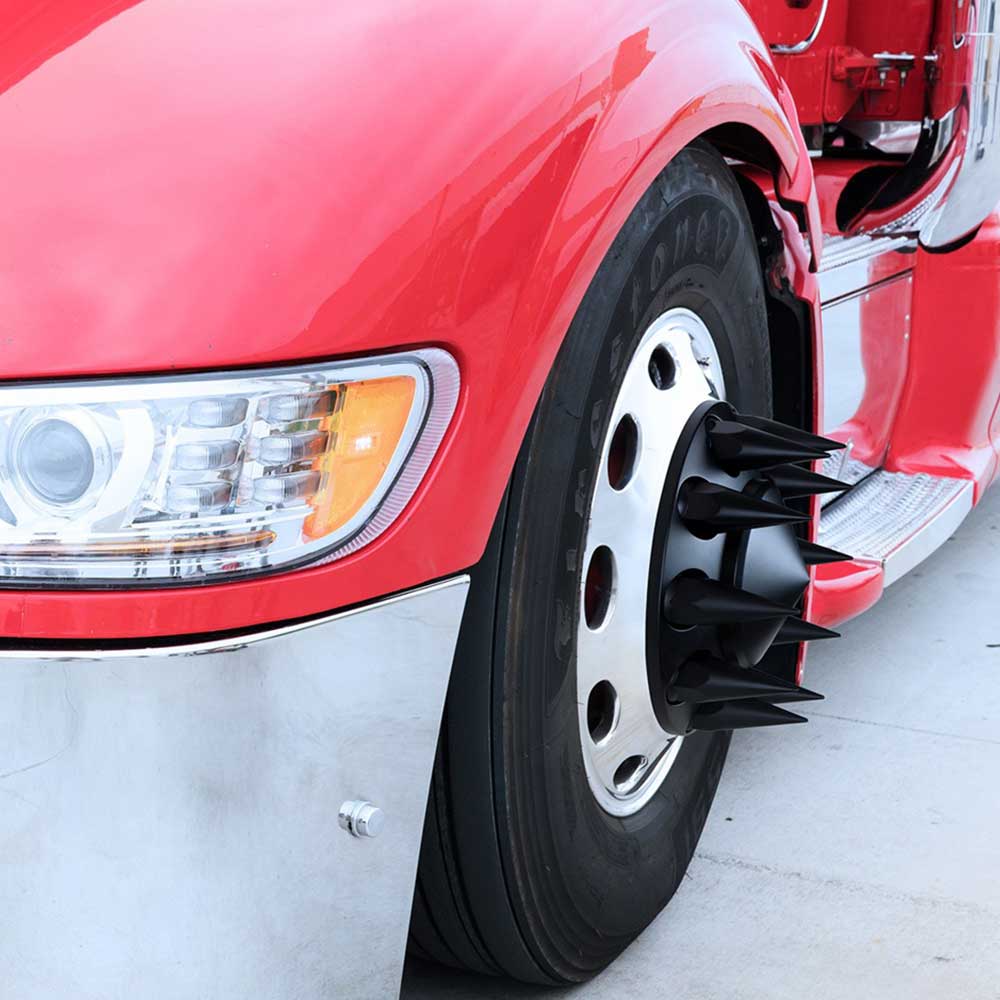 33mm Front Pointed Black Matte Axle Cover with Push On Nut Covers - Image 4