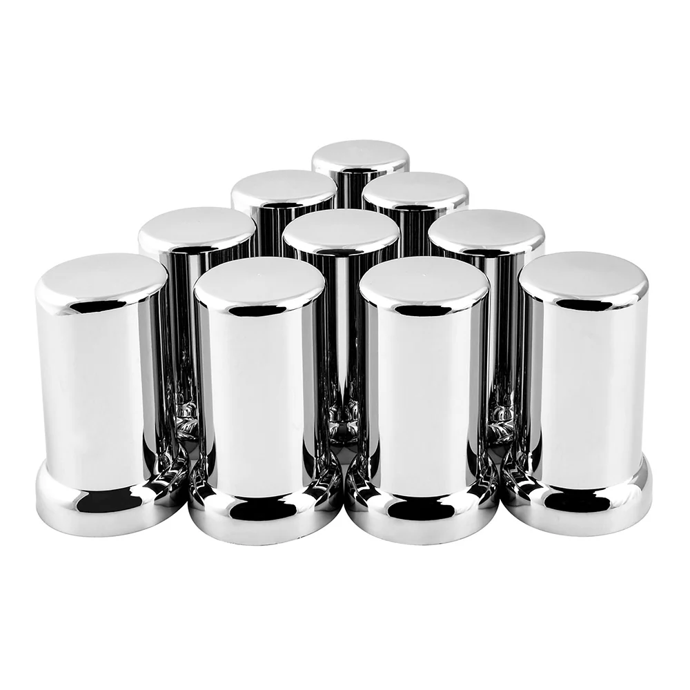 33mm x 2-3/8" Chrome Flat Top Hat Tube Nut Cover, Push On 10PK