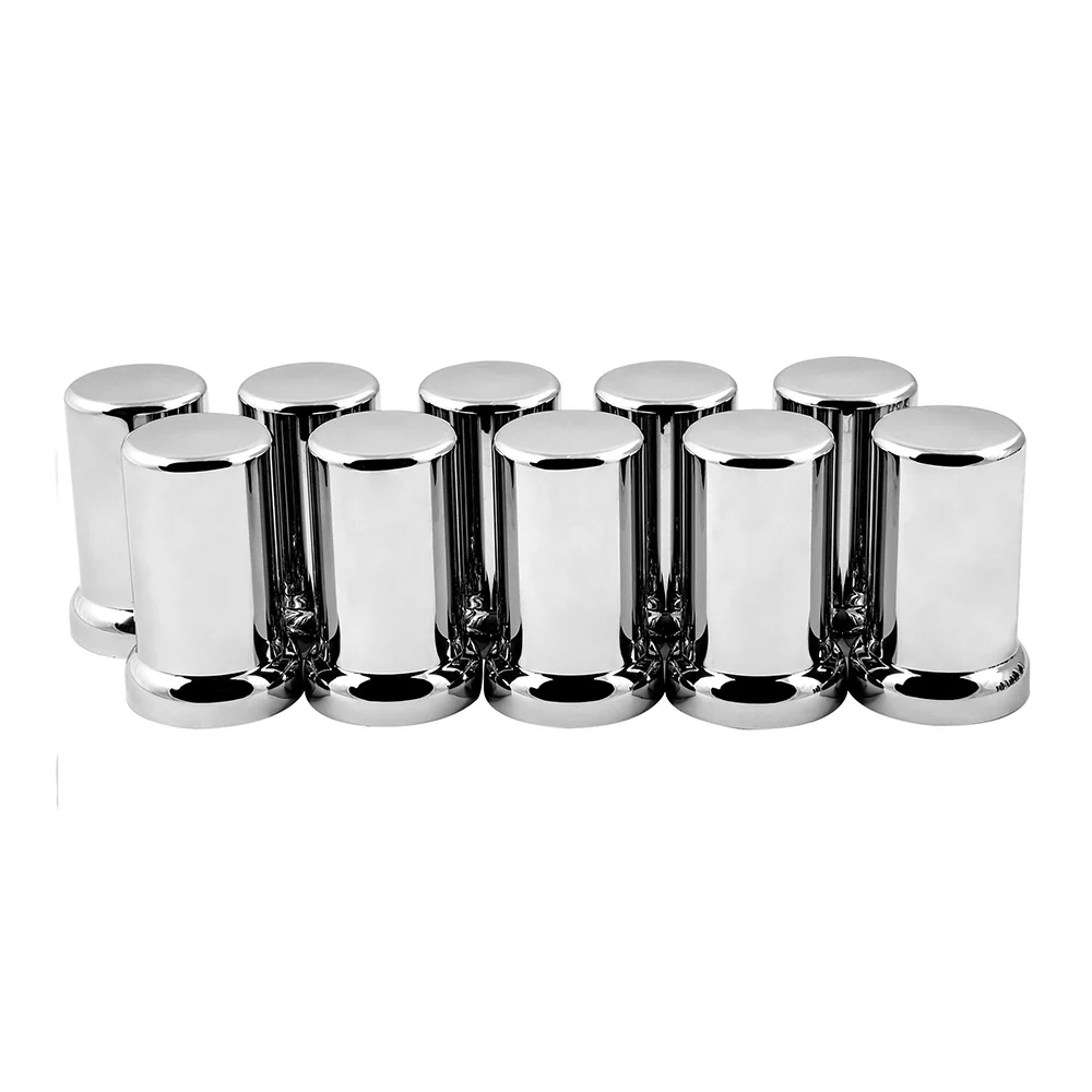 33mm x 2-3/8" Chrome Flat Top Hat Tube Nut Cover, Push On 10PK - Image 2