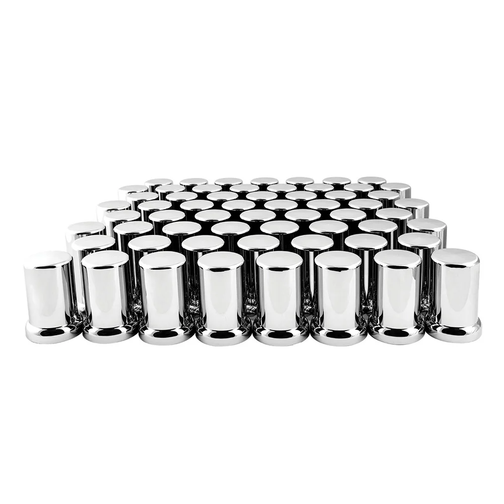 33mm x 2-3/8" Chrome Flat Top Hat Tube Nut Cover, Push On 60PK