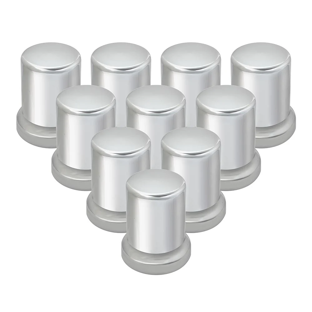 33mm x 2-3/8" Chrome Top Hat Nut Covers - Push On 10PK