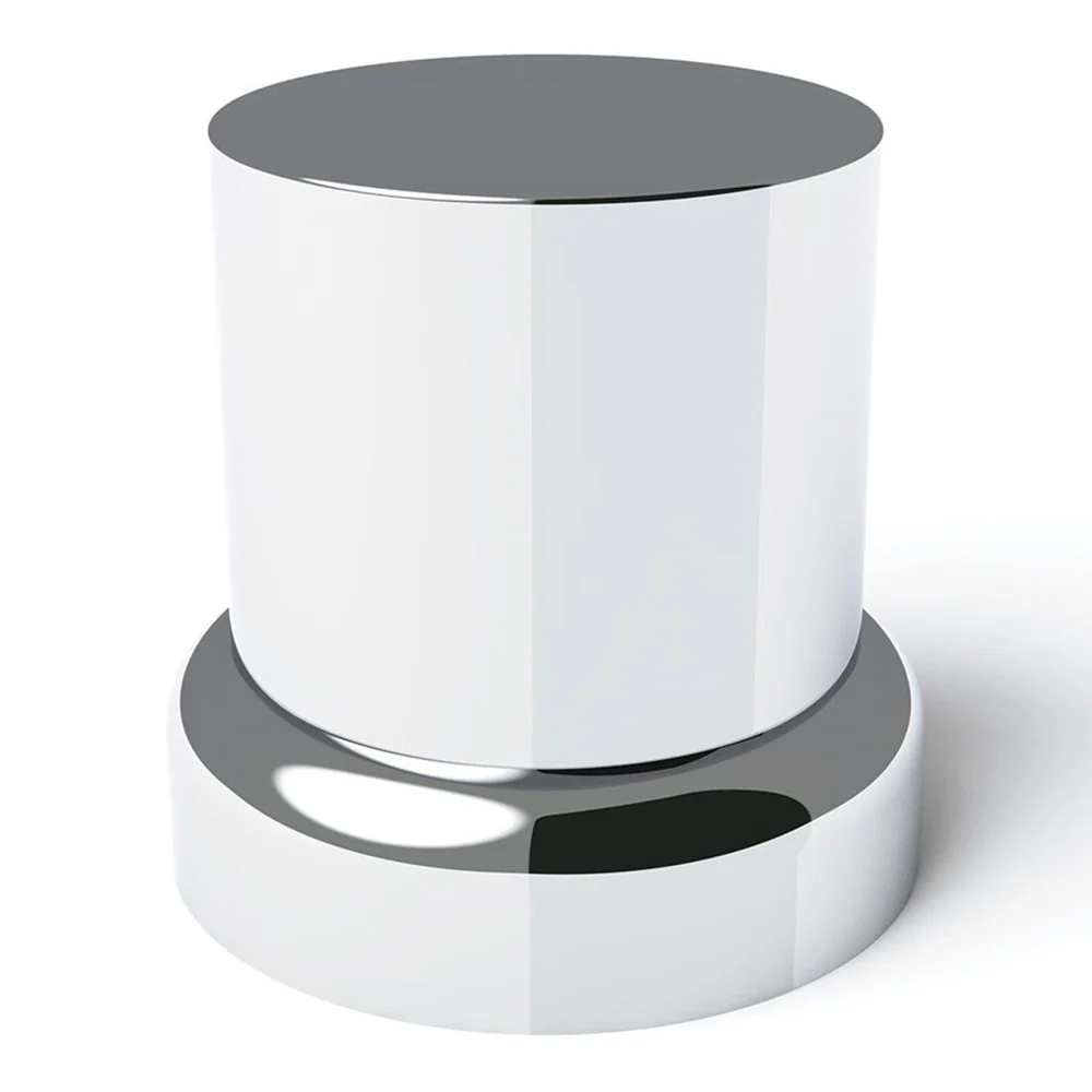 33mm x 2" Chrome Plastic Top Hat Nut Covers - Push On 60PK - Image 2