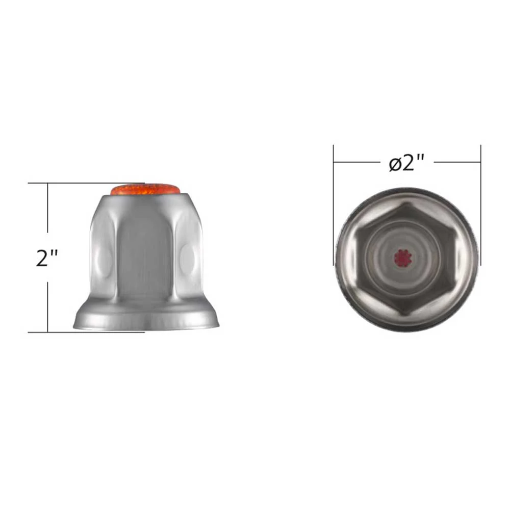 33mm x 2" Chrome Steel Reflector Nut Cover with Flange "“ Push On, 50 Pack - Image 7