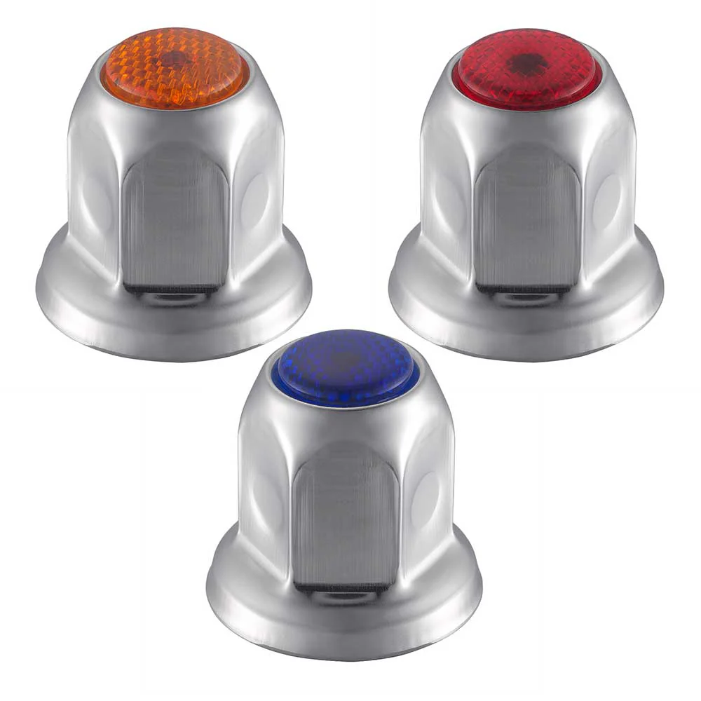 33mm x 2" Chrome Steel Reflector Nut Cover with Flange - Push On