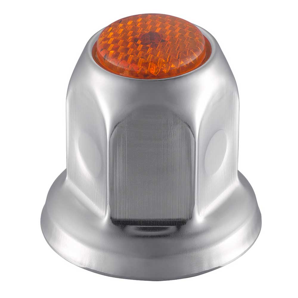 33mm x 2" Chrome Steel Reflector Nut Cover with Flange - Push On - Image 3