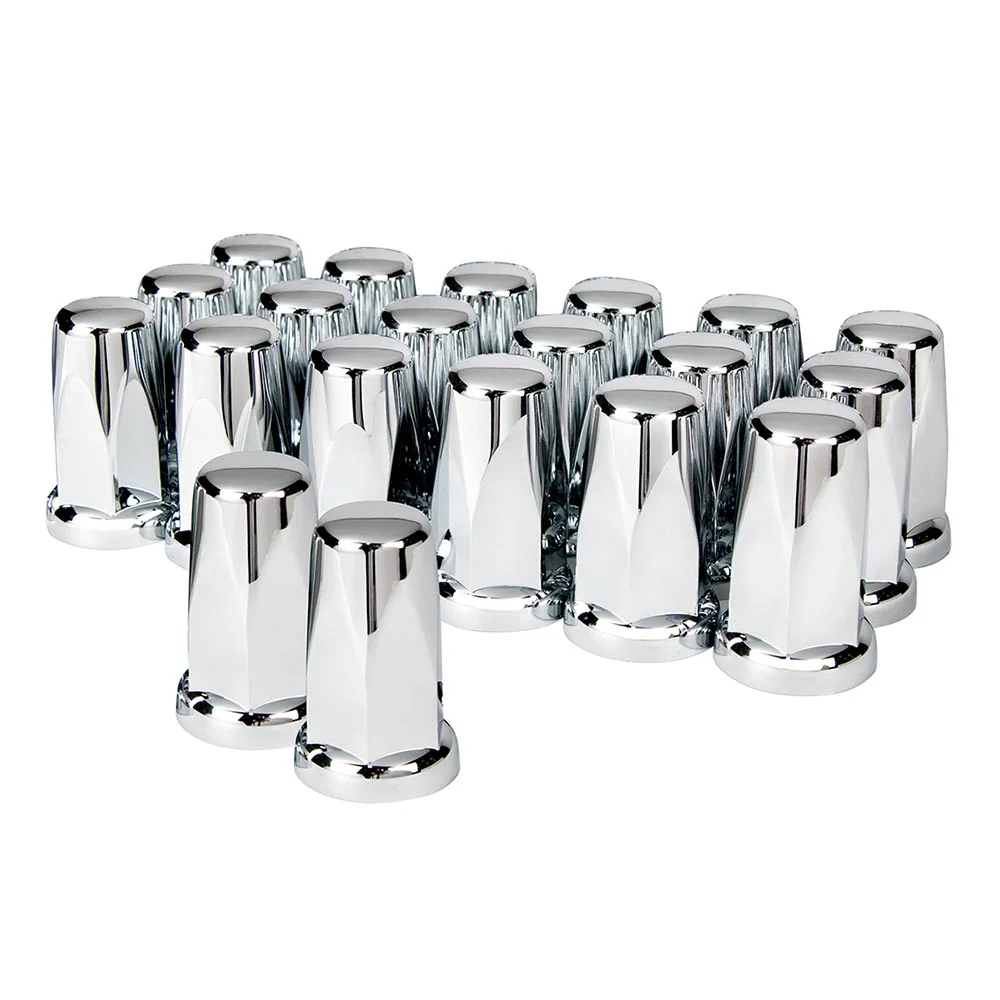 33mm x 3-1/4" Chrome Plastic Top Hat Nut Cover - Push On 20PK