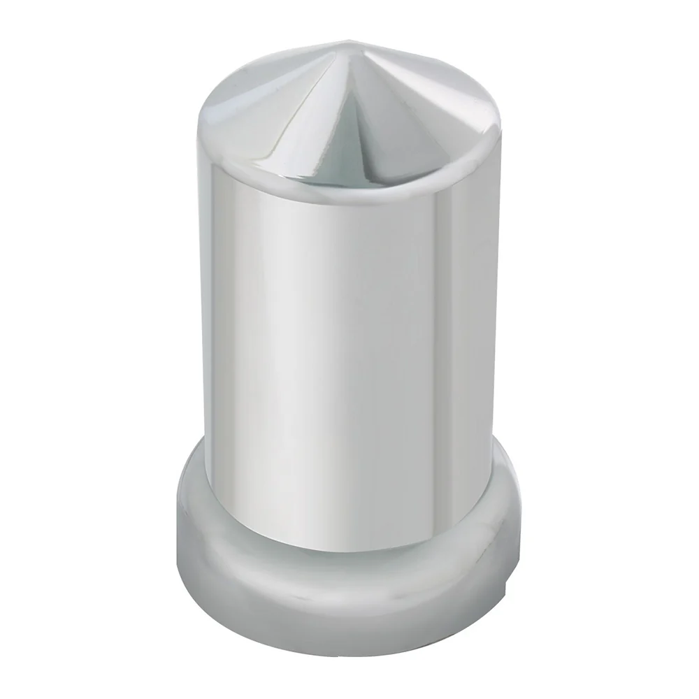 33mm x 3-1/8" Chrome Plastic Pointed Top Hat Nut Cover - Push On