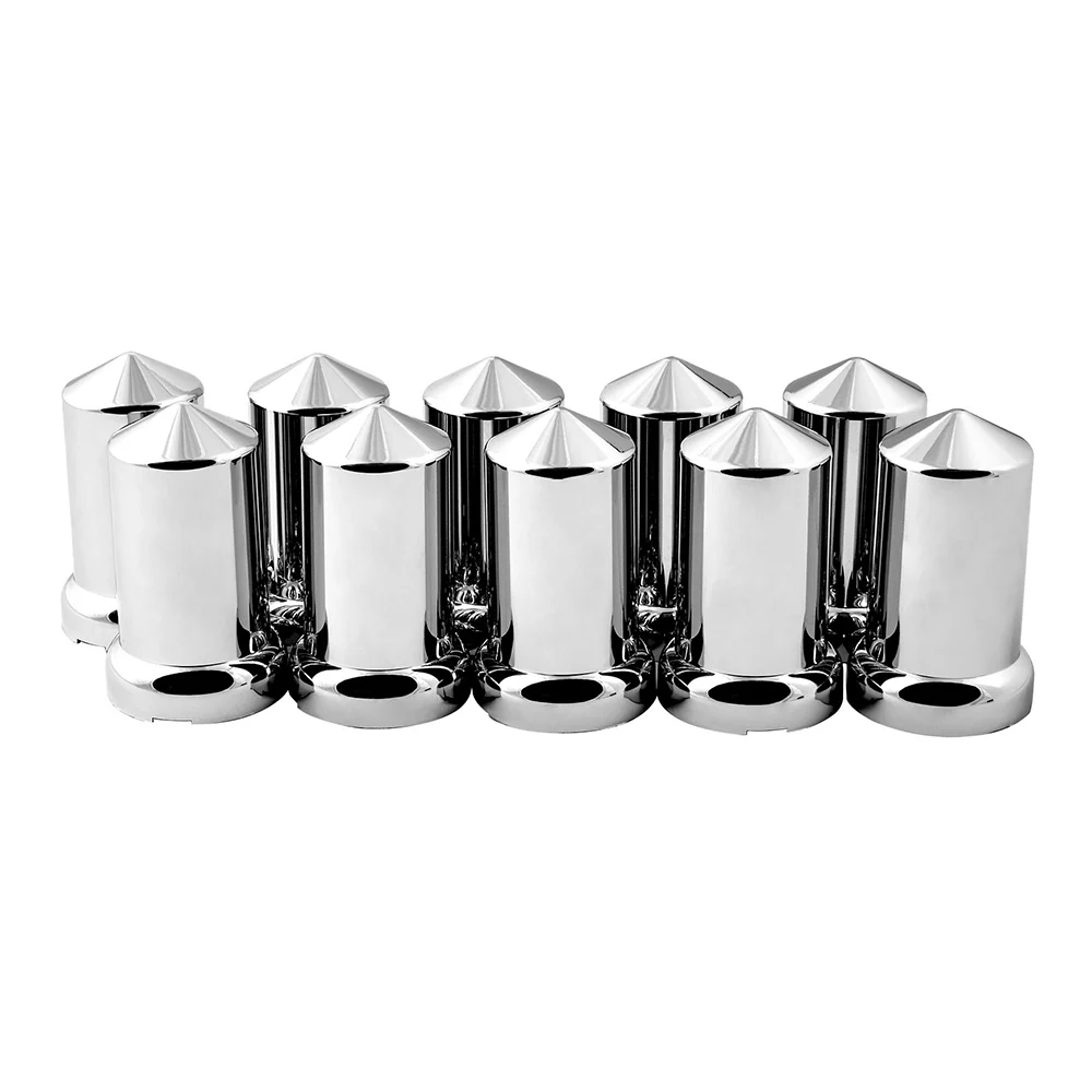33mm x 3-1/8" Chrome Pointed Top Hat Nut Cover, Push On - 10PK - Image 2