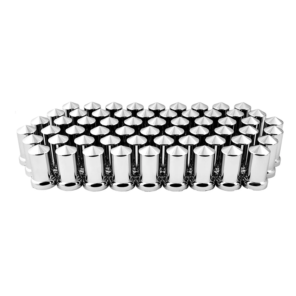 33mm x 3-1/8" Chrome Pointed Top Hat Nut Cover, Push On 60PK - Image 2