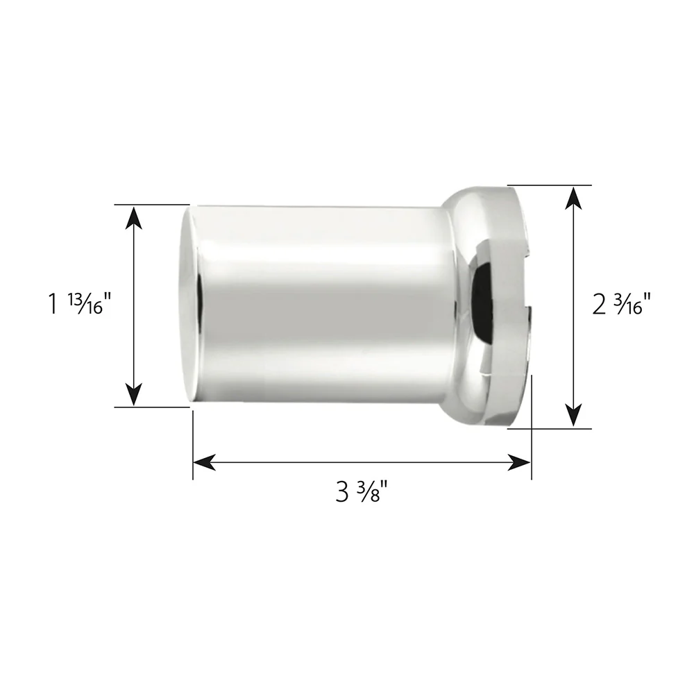 33mm x 3-3/8" Chrome Flat Top Hat Nut Cover, Thread On 10PK - Image 3