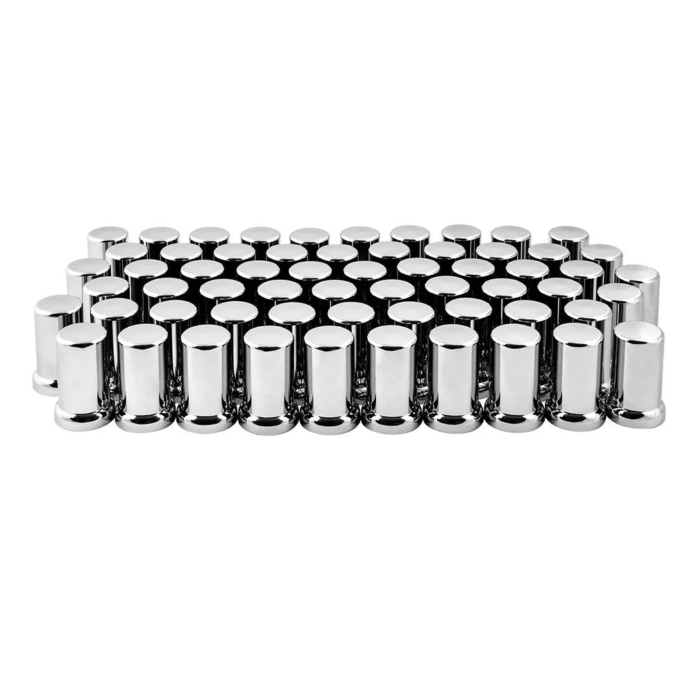 33mm x 3-3/8" Chrome Flat Top Hat Nut Cover, Thread On 60PK