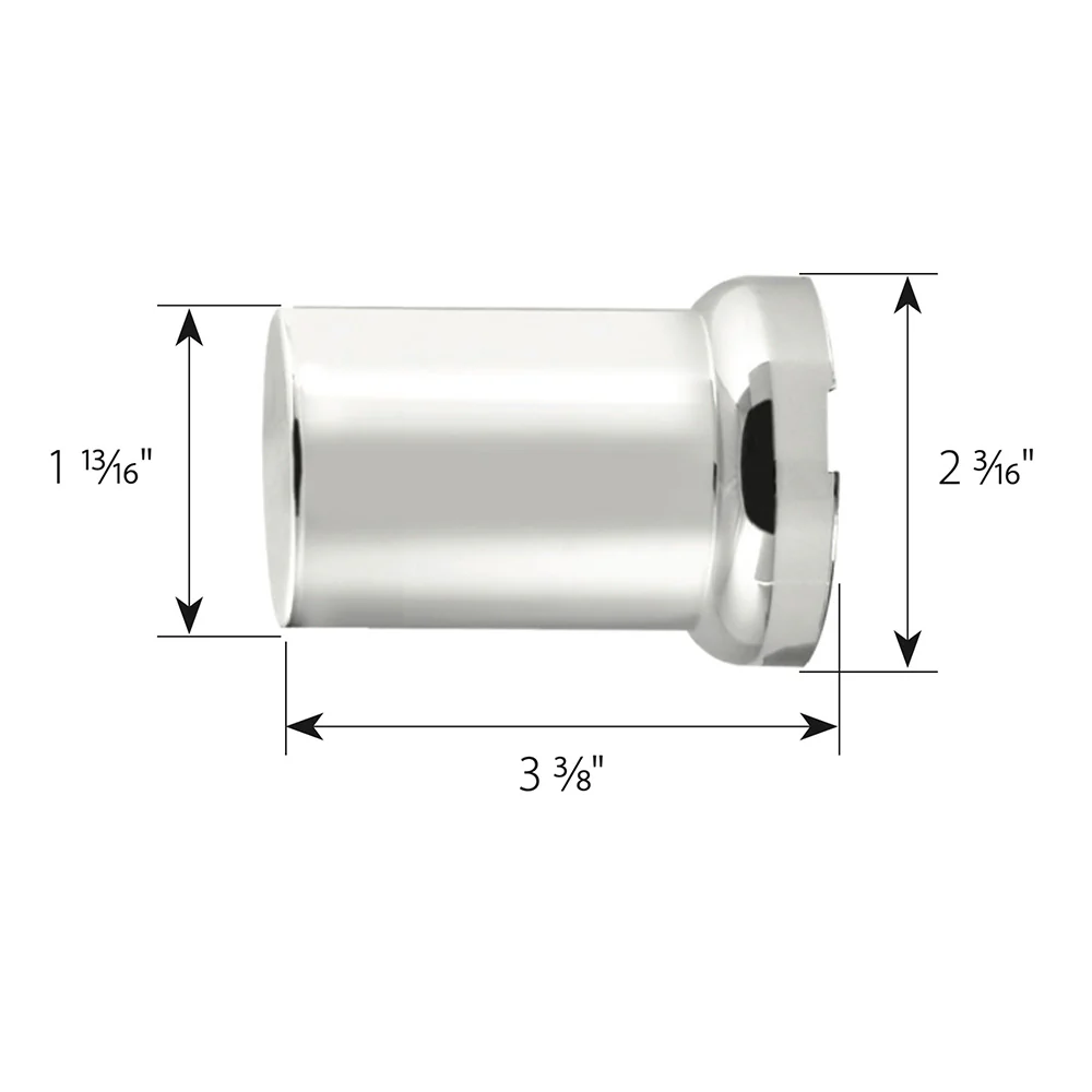 33mm x 3-3/8" Chrome Flat Top Hat Nut Cover, Thread On 60PK - Image 3