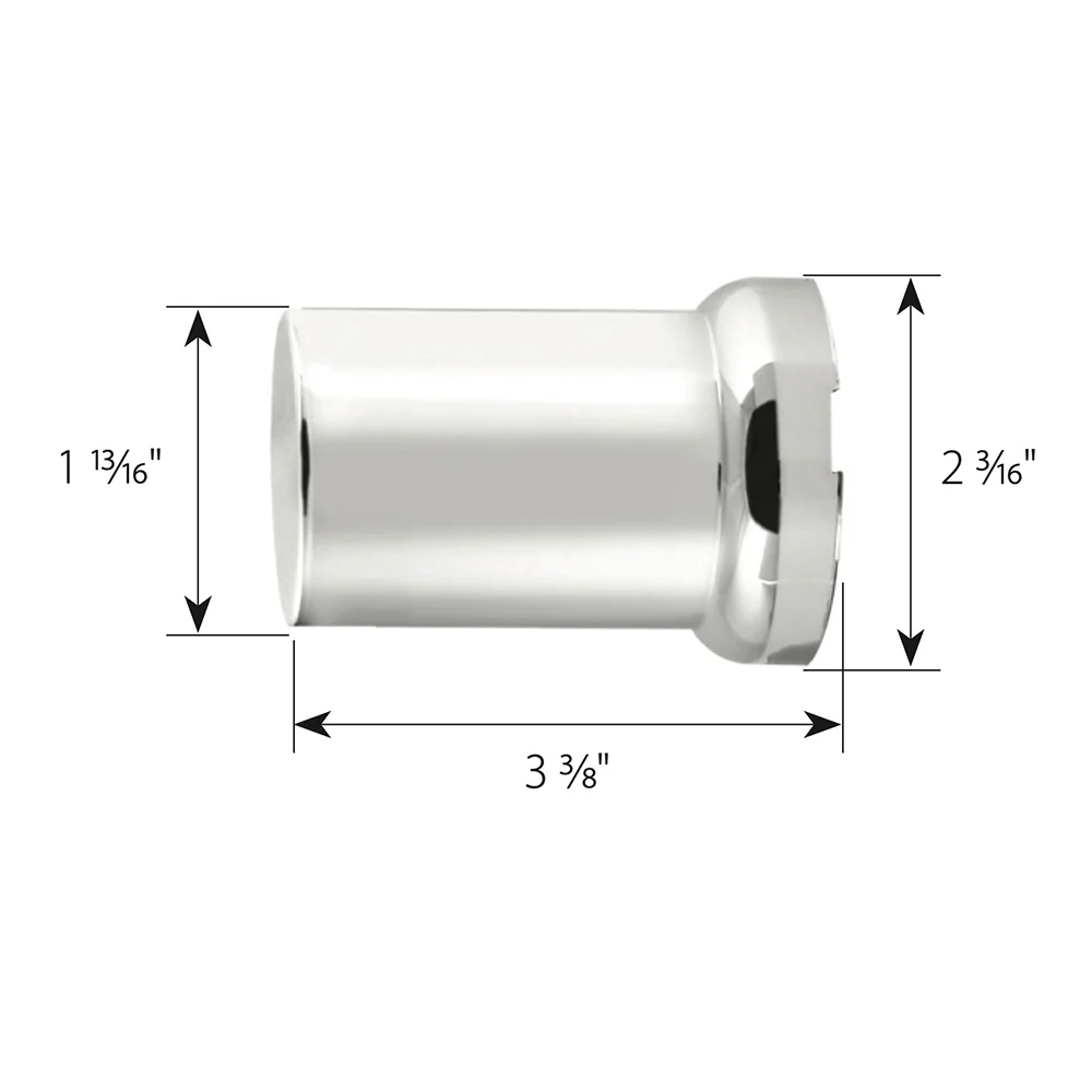 33mm x 3-3/8" Chrome Flat Top Hat Tube Nut Cover, Push On 60PK - Image 3