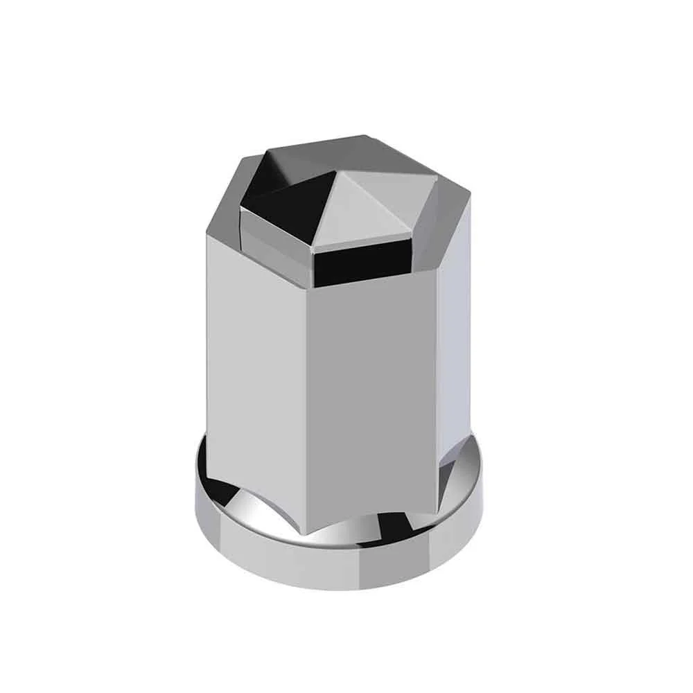 33mm x 3" Chrome Plastic Hexagon Style Thread-On Nut Cover