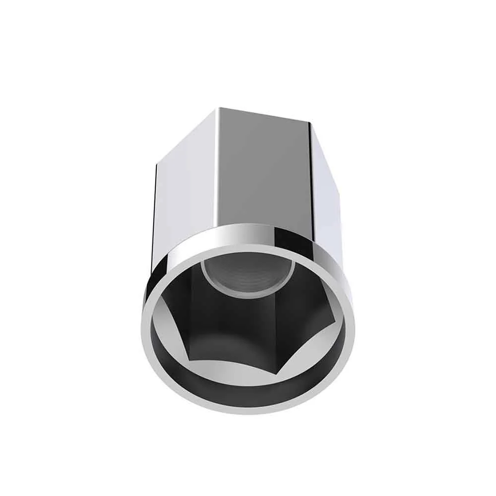 33mm x 3" Chrome Plastic Hexagon Style Thread-On Nut Cover - Image 3