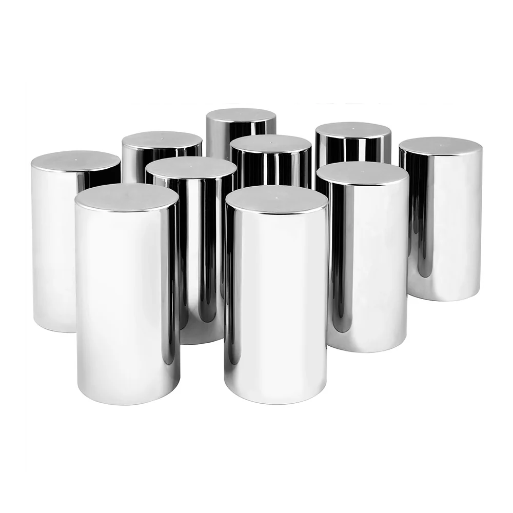 33mm x 4-1/4" Chrome Flat Top Nut Cover, Thread On 10PK - Image 2