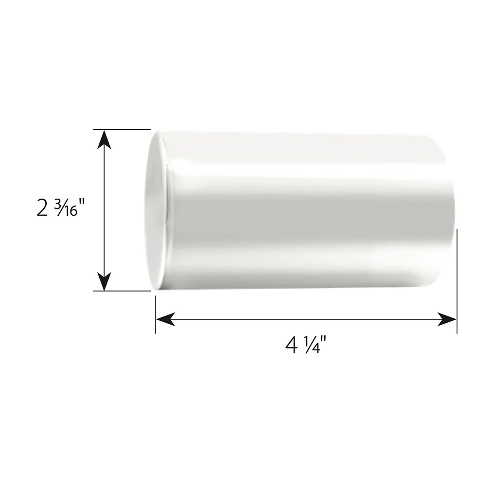 33mm x 4-1/4" Chrome Flat Top Nut Cover, Thread On 10PK - Image 3