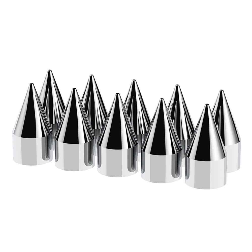 33mm x 4-1/8" Chrome Spike Nut Cover - Thread On, 10-Pack