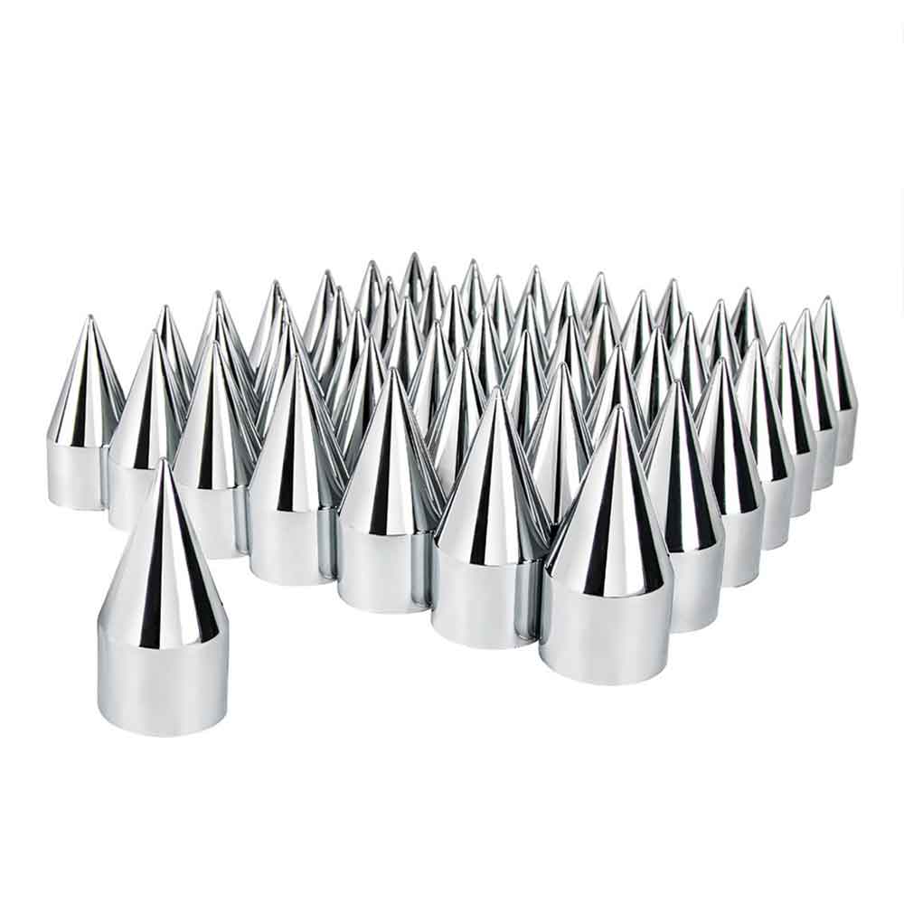 33mm x 4-1/8" Chrome Spike Nut Cover - Thread On, 60-Pack