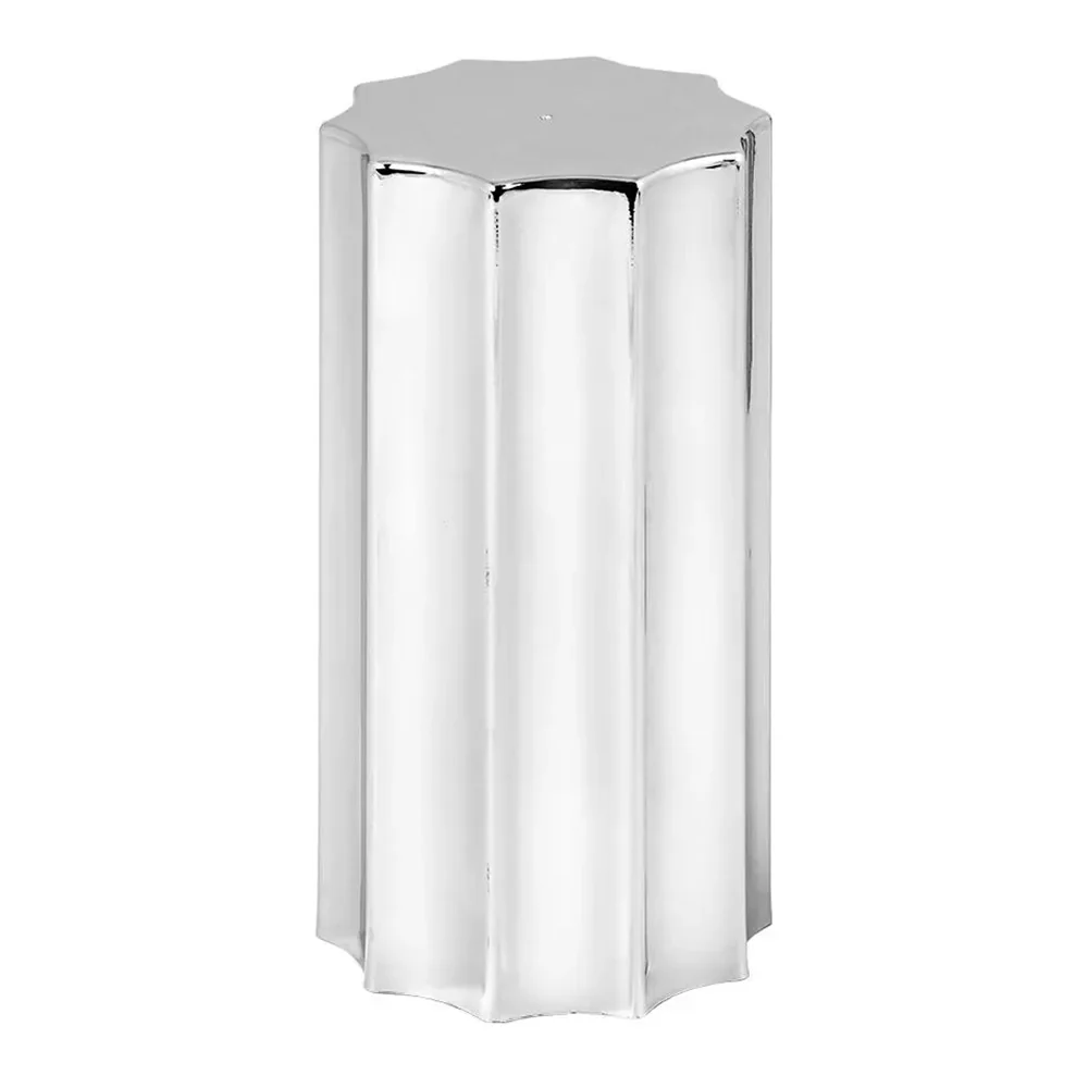 33mm x 4" Chrome Plastic Starburst Flat Top Lug Nut Cover - Push On
