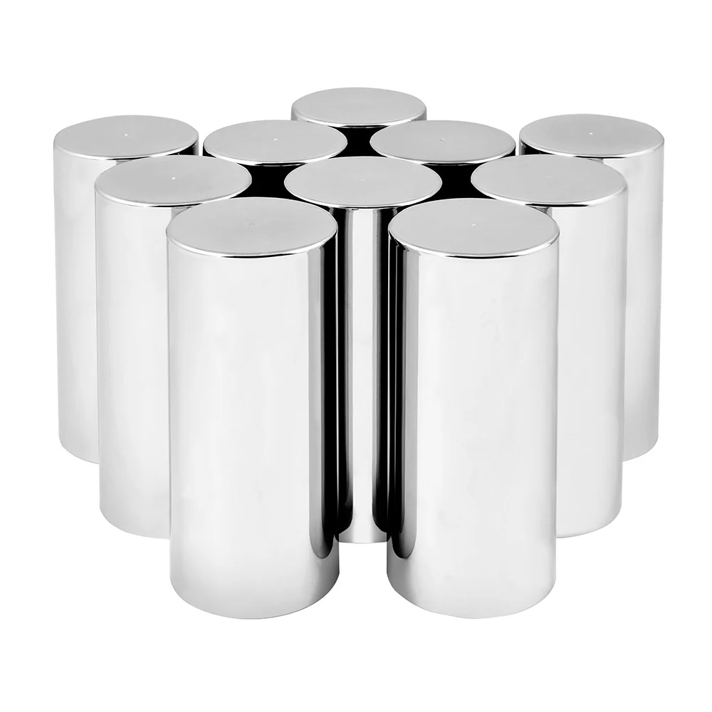 33mm x 5" Chrome Flat Top Nut Cover, Thread On 10PK