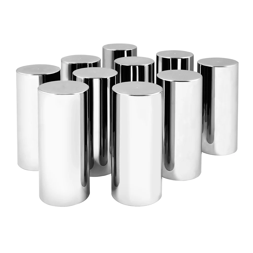 33mm x 5" Chrome Flat Top Nut Cover, Thread On 10PK - Image 2