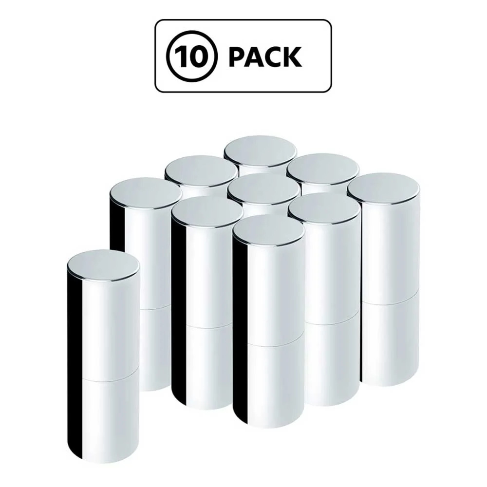 33mm x 6-1/2" Chrome Tall Cylinder Thread-On Nut Cover - 10 PK