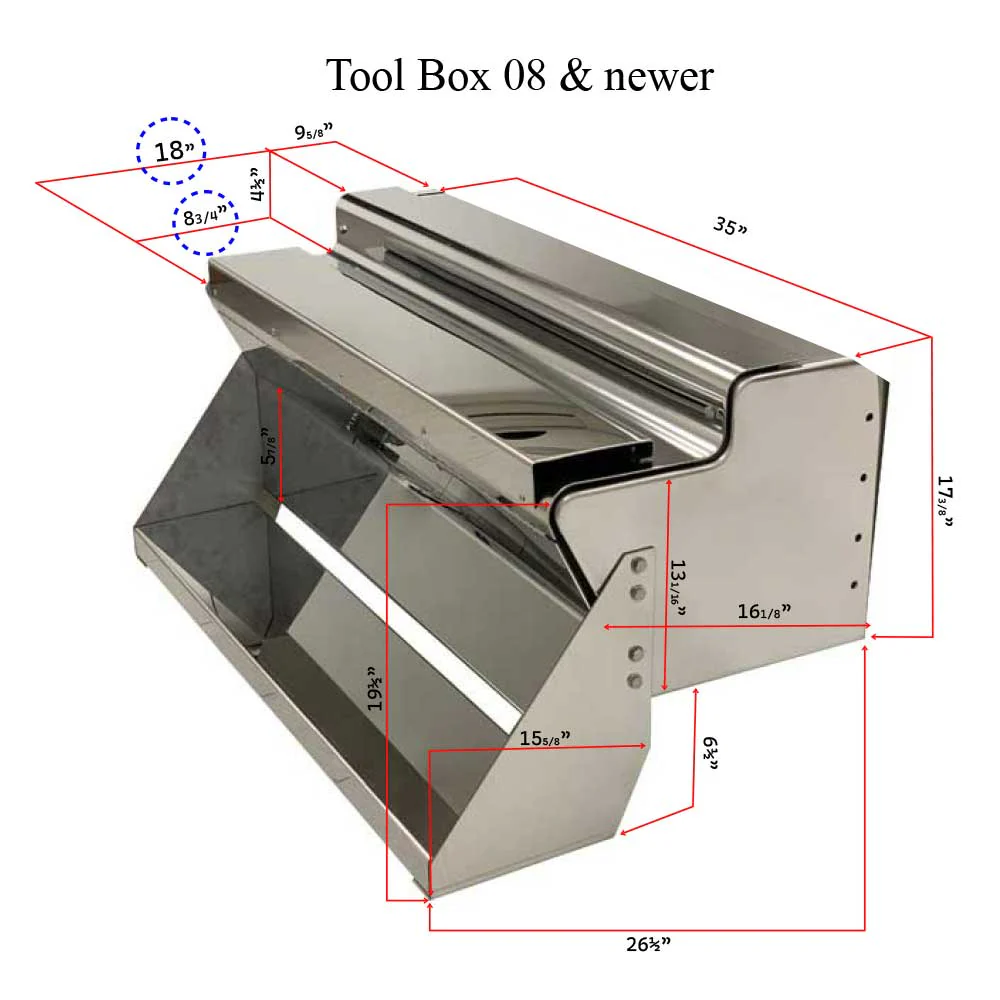 34" x 26-1/2" x 17-3/8" SS Tool Box for 2008-24 KW T600, T660, T800, W900, W990 - Image 2