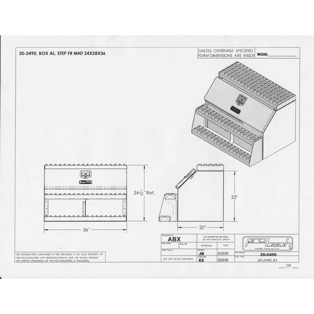 36" Diamond Plate Aluminum Step Box - Image 3