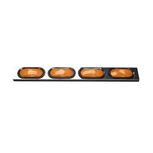 36" Stainless Steel Channel Bracket with Four Oval Incandescent Lights