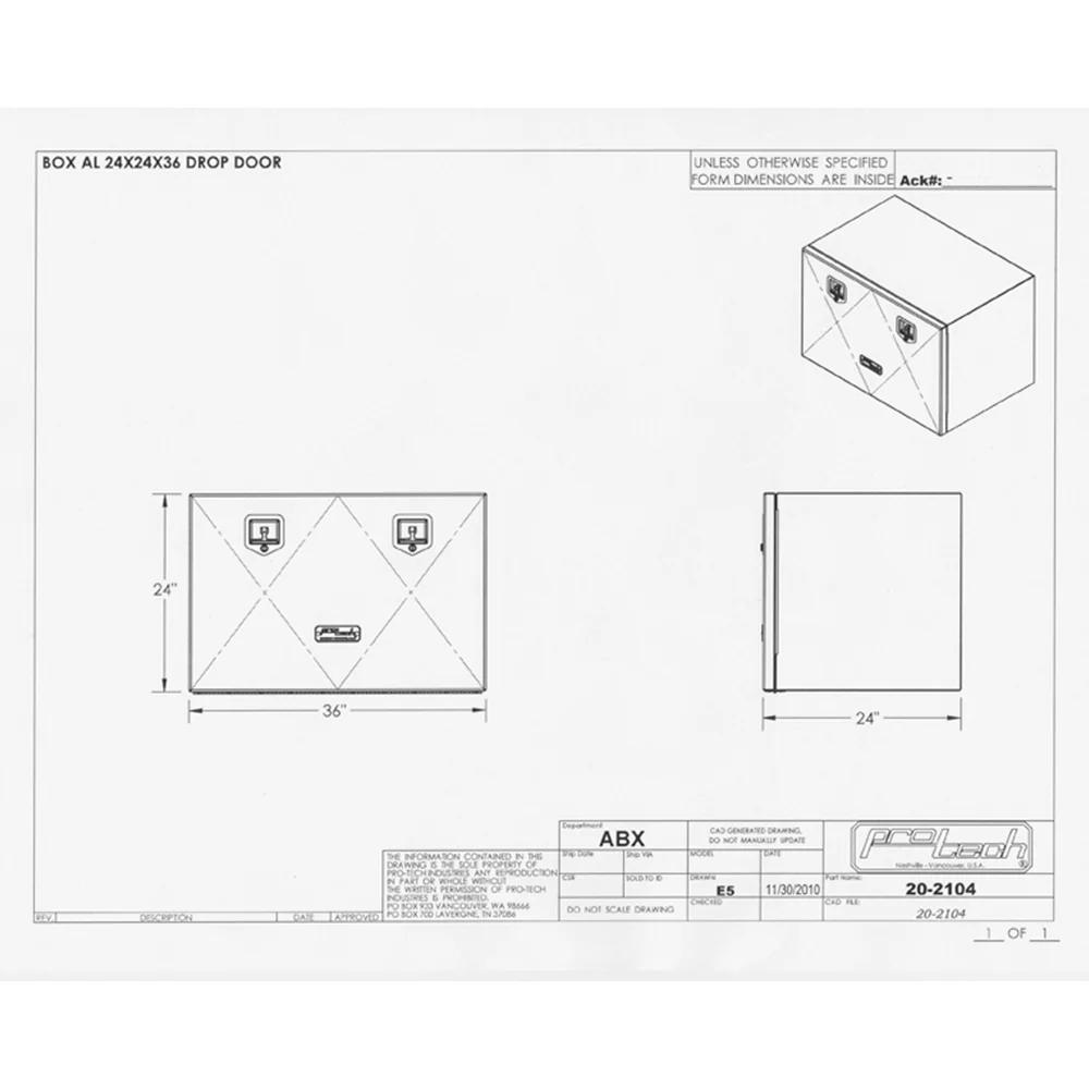36"L x 24"H x 24"D Aluminum Box with Single Door - Image 2
