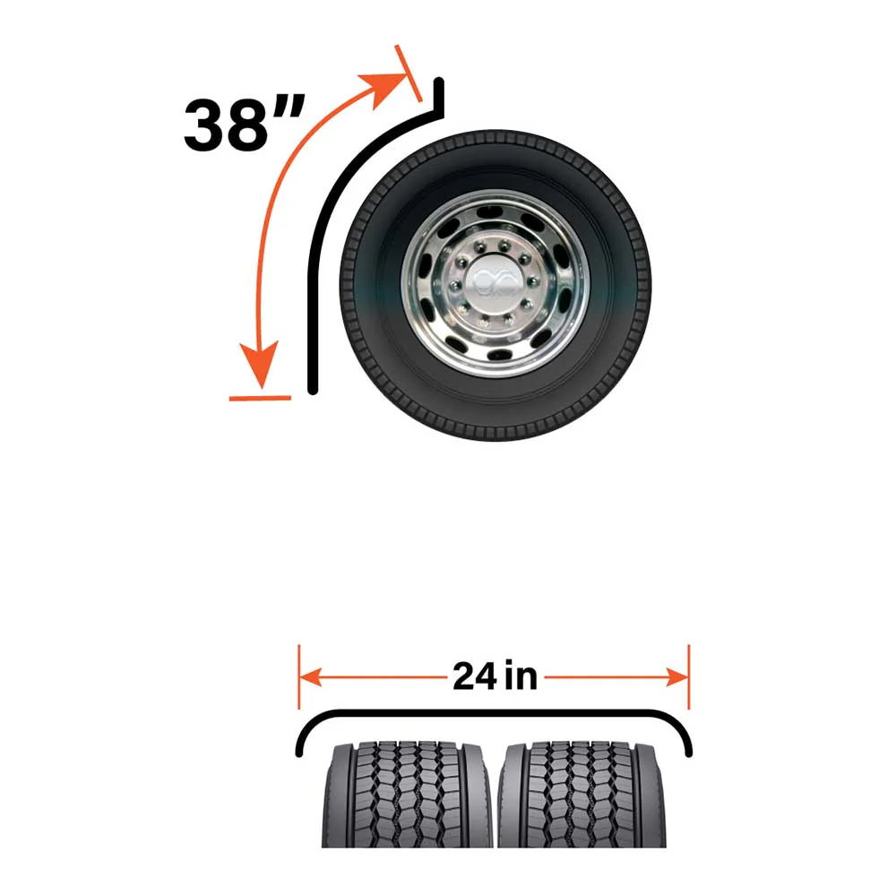 38" Extra Long Quarter Fenders with Mounting Arms, Fender Flaps - Image 3