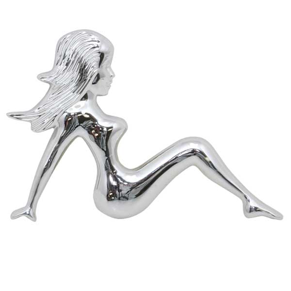 3D LH Chrome Sitting Lady Accent Tape Mount