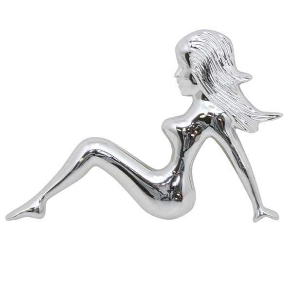 3D RH Chrome Sitting Lady Accent Tape Mount