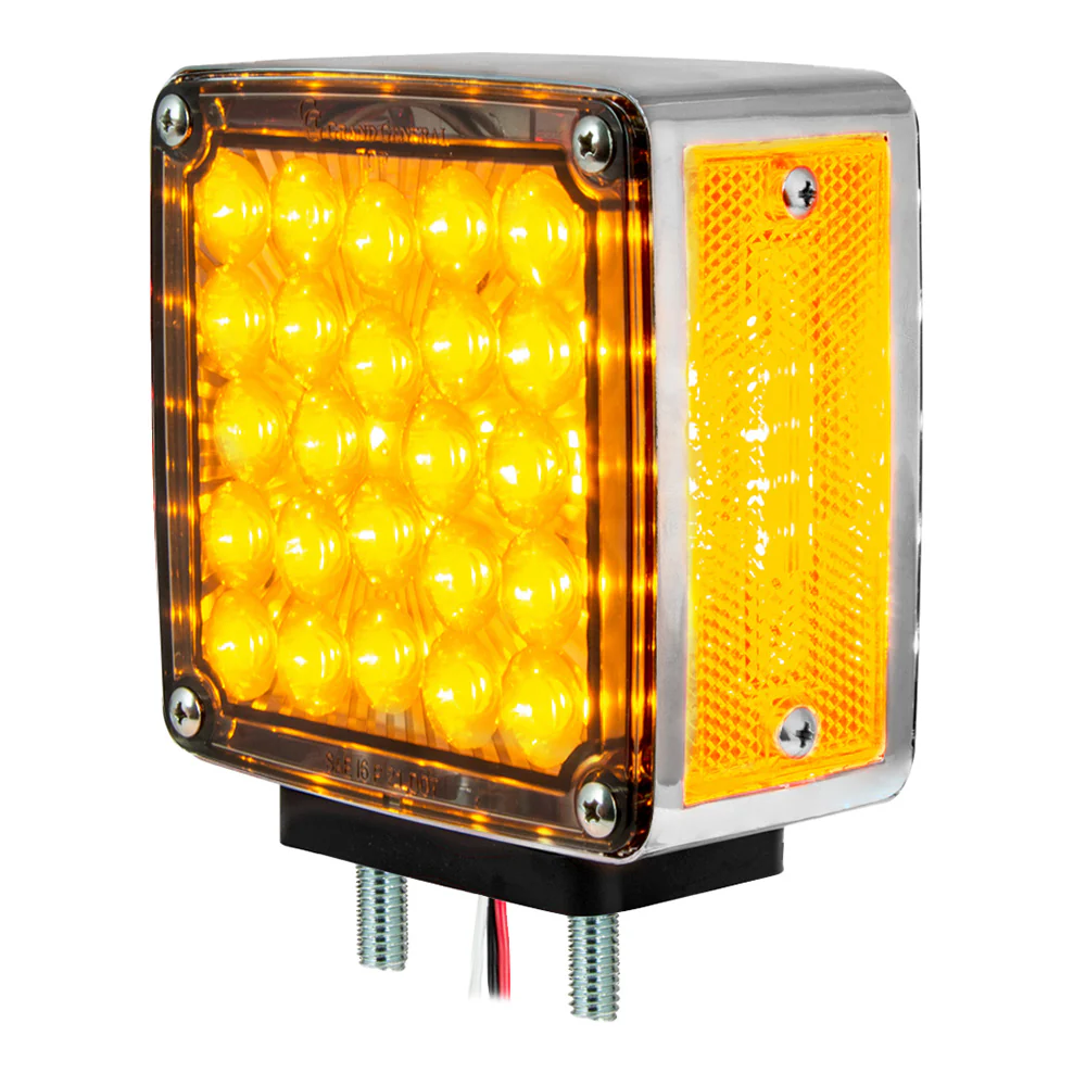 4-1/2" Pearl Double Face LED Pedestal Light with Smoke Lens - Image 11