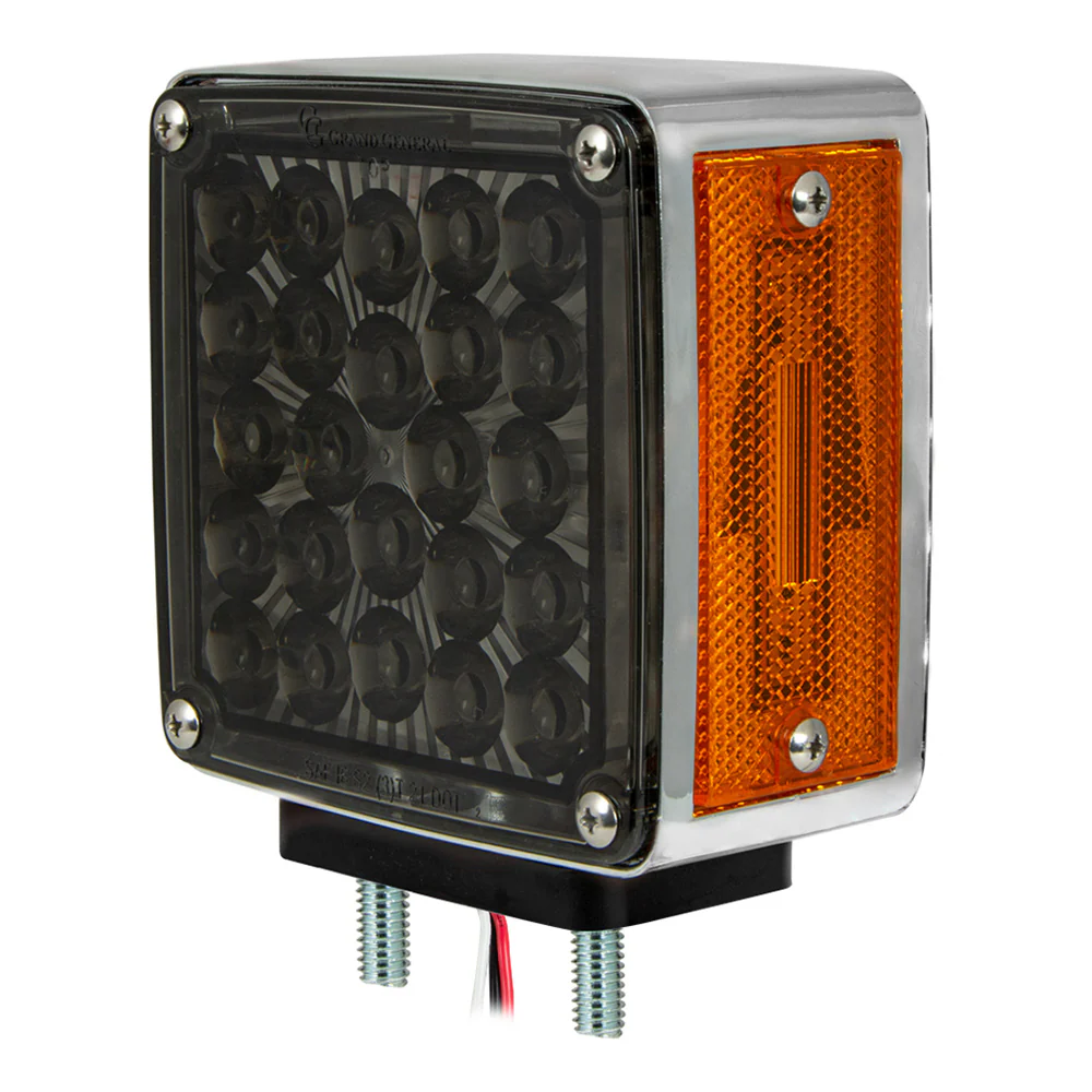 4-1/2" Pearl Double Face LED Pedestal Light with Smoke Lens - Image 3