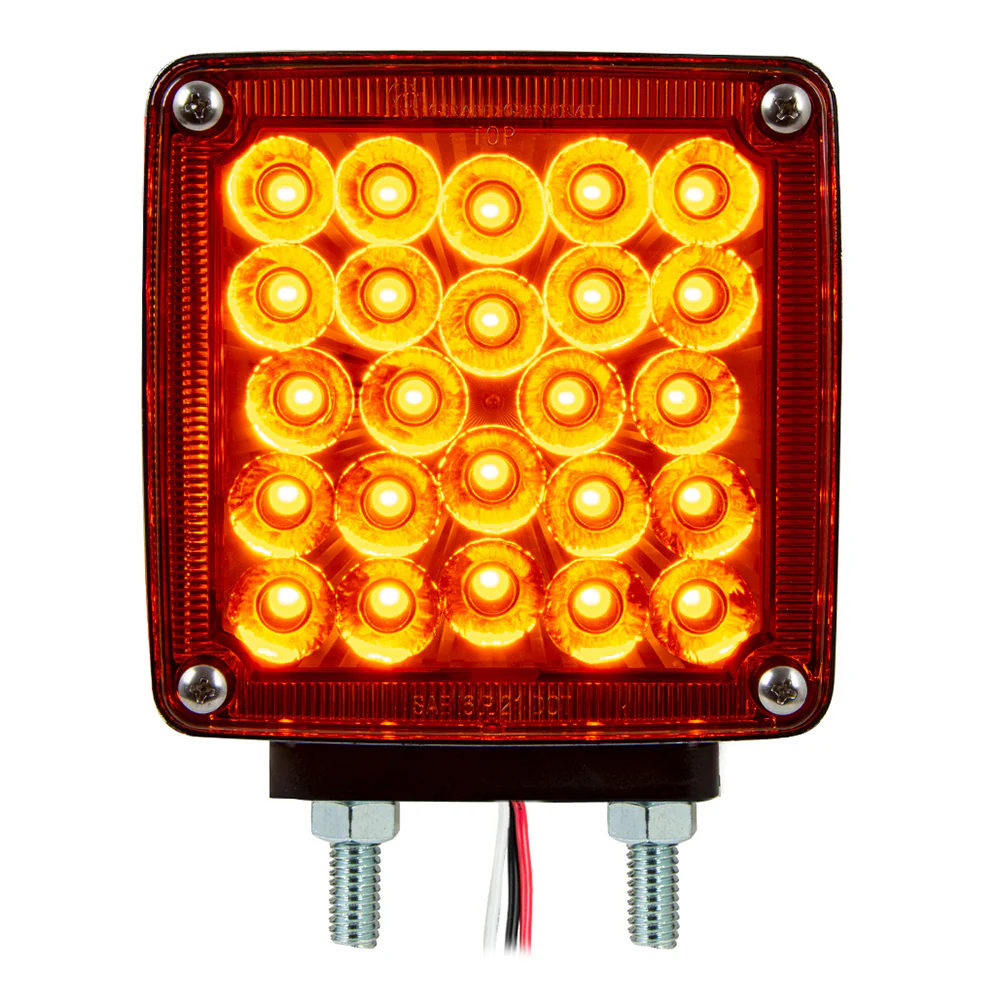 4-1/2" Pearl Double Face LED Pedestal Light with Smoke Lens - Image 8