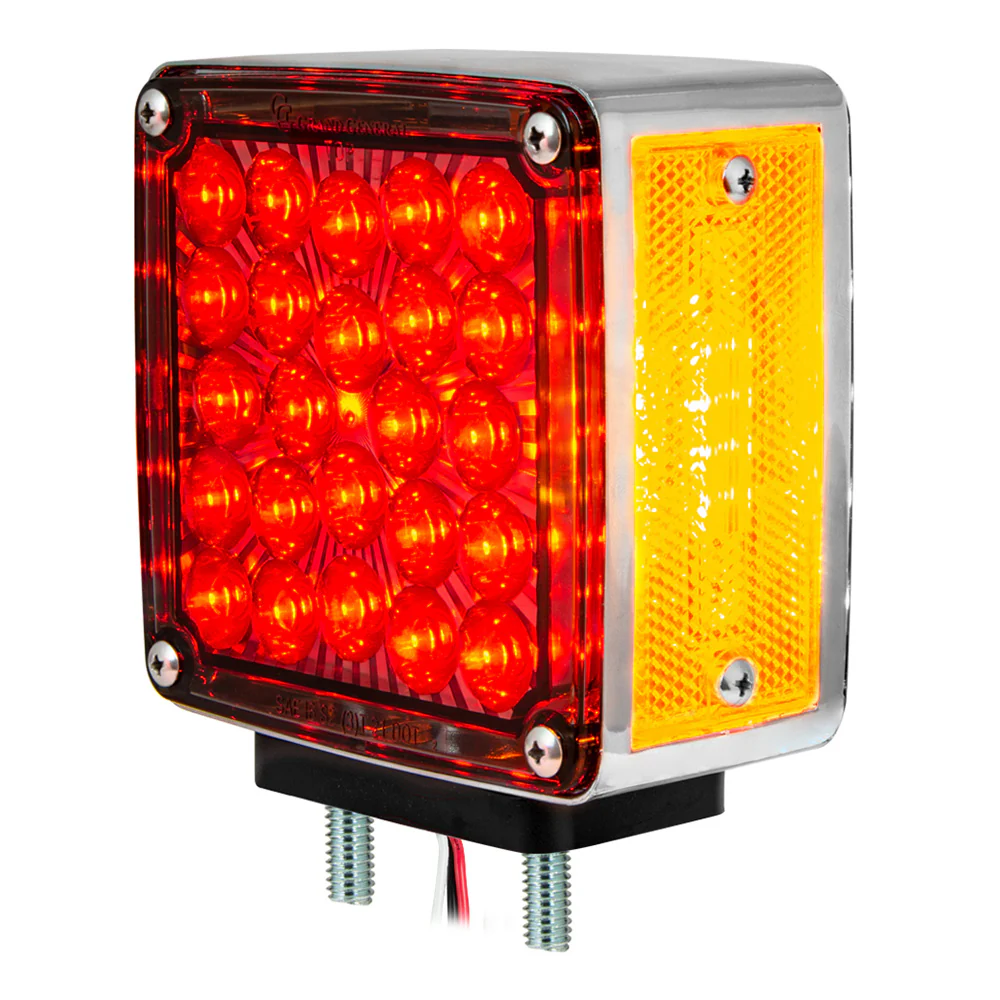 4-1/2" Pearl Double Face LED Pedestal Light with Smoke Lens - Drivers Side