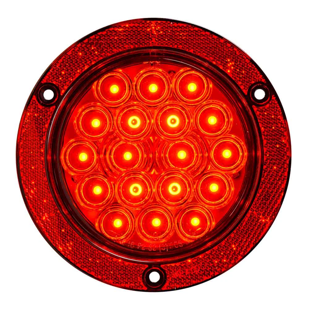 4" 18 LED Flange Mount Light with Red Reflector Ring - Image 6